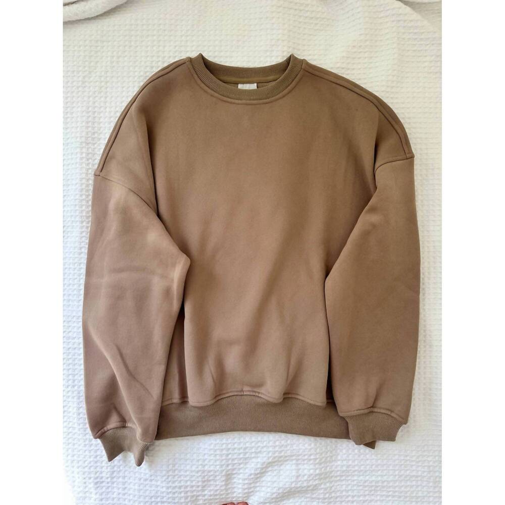 NEW SUNKISSED COCONUT women's basic watercolor sweatshirts in cappuccino